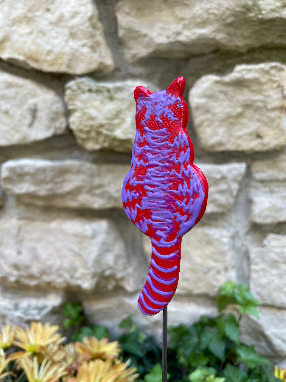 Potted cat garden stake, garden decoration