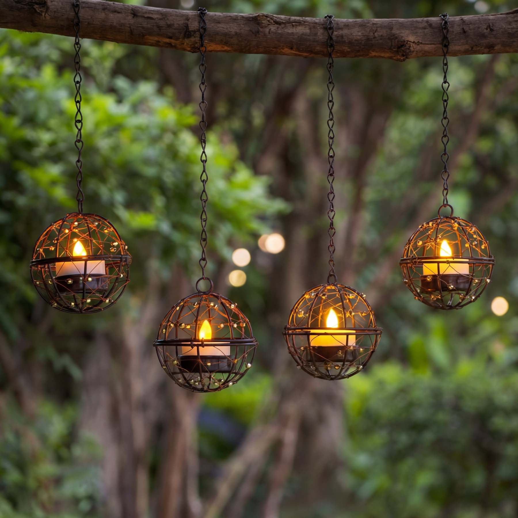 2026 Best Seller🔥Outdoor Solar Hanging Lanterns with Flickering LED Tea Light Candles