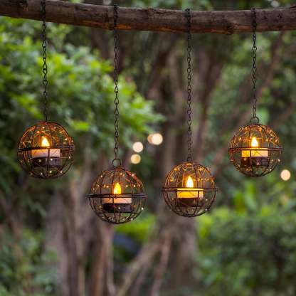 2026 Best Seller🔥Outdoor Solar Hanging Lanterns with Flickering LED Tea Light Candles