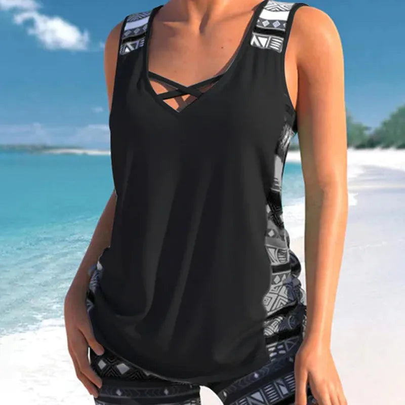Women’s Printed Tankini Swimsuit Set