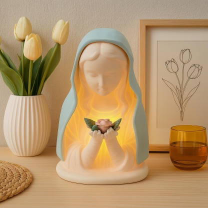 Handmade Resin Virgin Mary Prayer Night Light