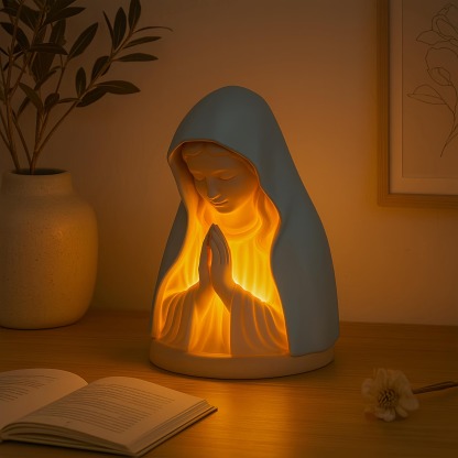 Handmade Resin Virgin Mary Prayer Night Light