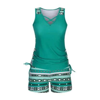Women’s Printed Tankini Swimsuit Set