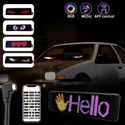 Truck Devil Eye Soft Screen Light Truck Car Eye Light Dynamic Led Flexible Screen Window Warning Light