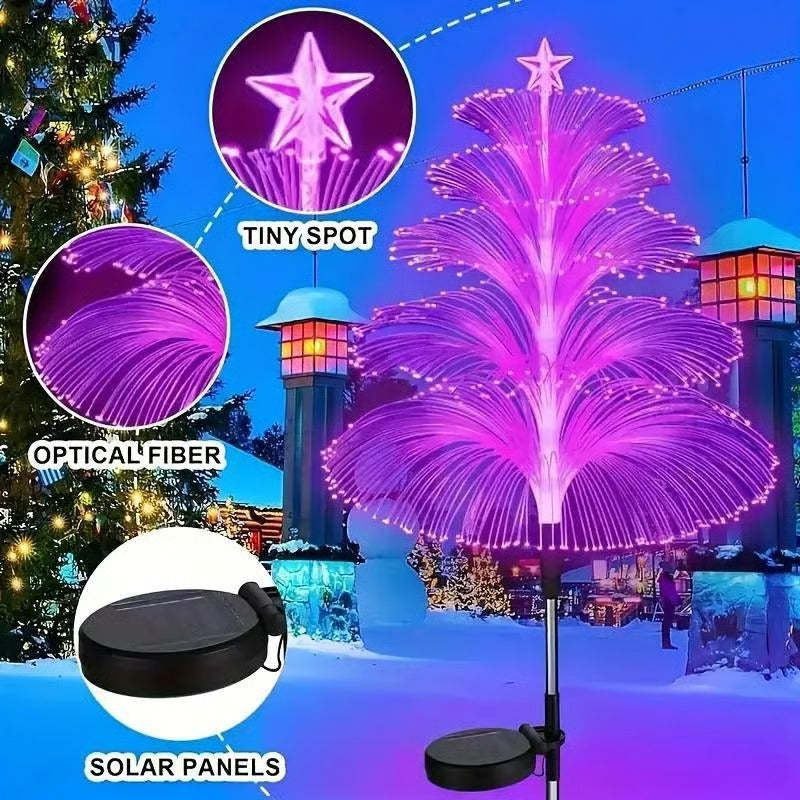 Christmas Special 50% Off - Seven-Color Gradient Solar Five-Pointed Star Christmas Tree Lights