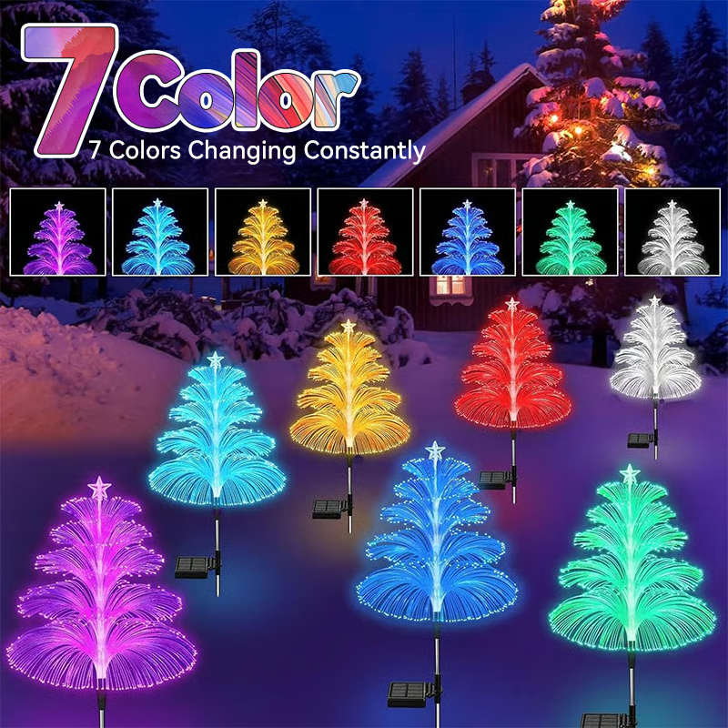 Christmas Special 50% Off - Seven-Color Gradient Solar Five-Pointed Star Christmas Tree Lights