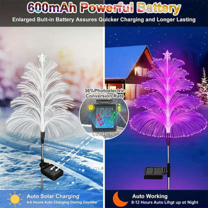 Christmas Special 50% Off - Seven-Color Gradient Solar Five-Pointed Star Christmas Tree Lights