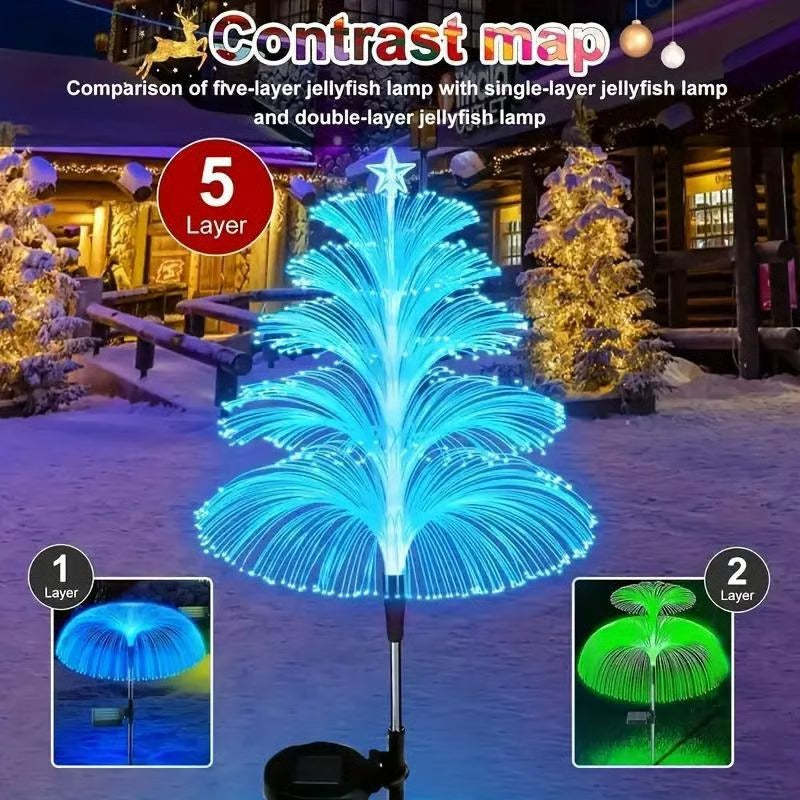 Christmas Special 50% Off - Seven-Color Gradient Solar Five-Pointed Star Christmas Tree Lights