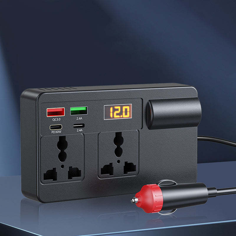 ⚡🔋Portable Car Inverter 12V/24V to 220V with Digital Display