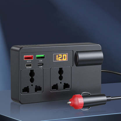 ⚡🔋Portable Car Inverter 12V/24V to 220V with Digital Display