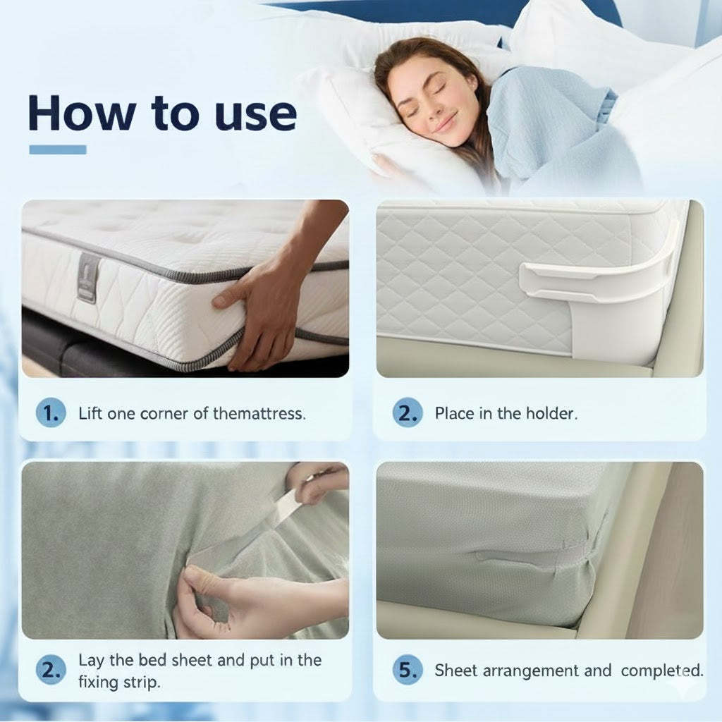 No-Slip Bed Sheet Grips, Fits Any Mattress