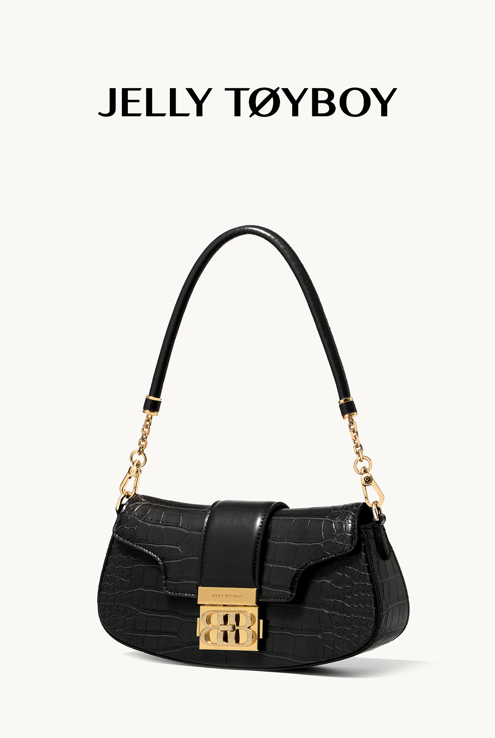 Jellytoyboy Women Casual Crossbody Purse, Sculptural Handle Premium Leather Handbag | JTB Shake Bag