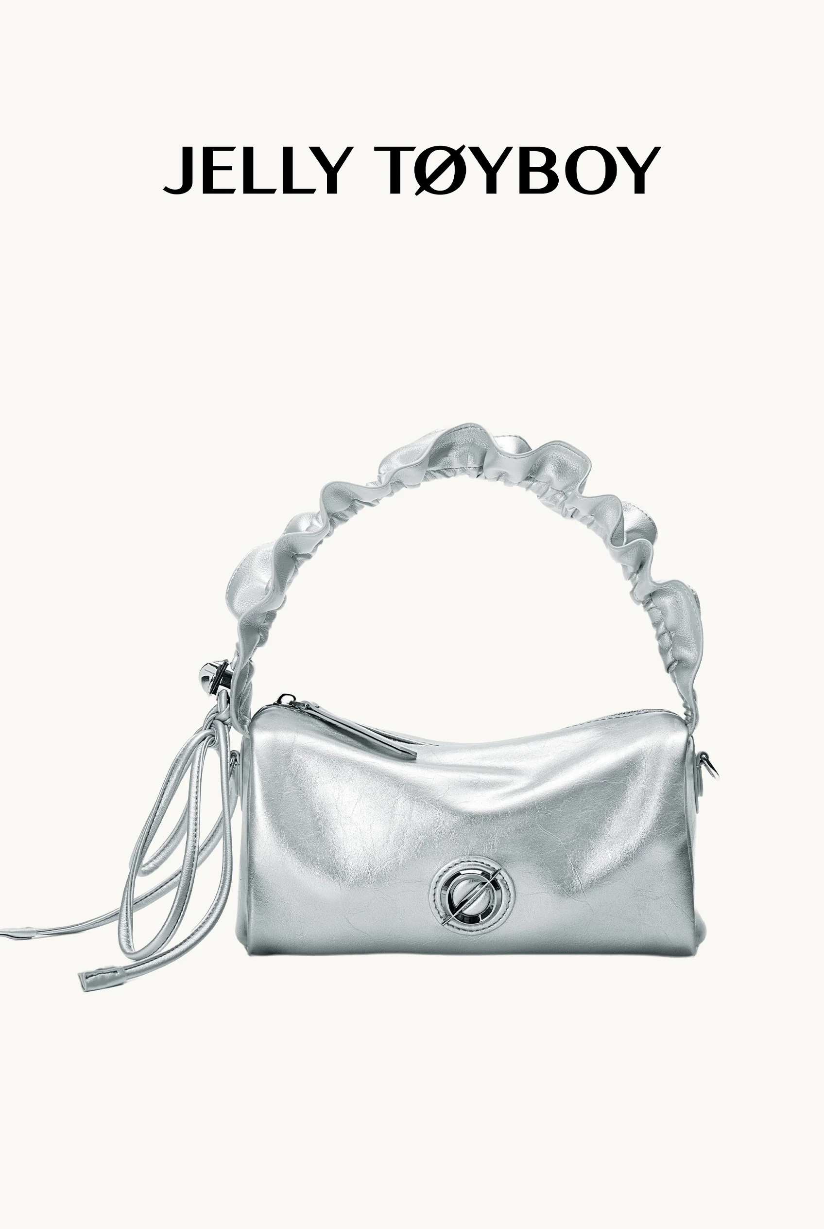 Jellytoyboy Women's Silver Metallic Moto-Chic Mini Bag - Minimalist Y2K Crossbody Handbag for Streetwear & Travel | JTB Cloud Bento Bag