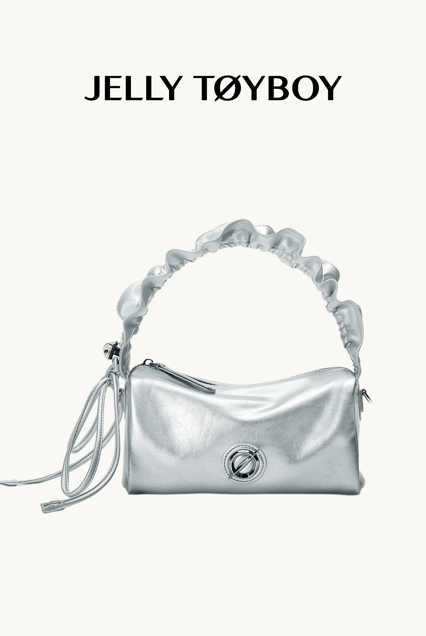 Jellytoyboy Women's Silver Metallic Moto-Chic Mini Bag - Minimalist Y2K Crossbody Handbag for Streetwear & Travel | JTB Cloud Bento Bag