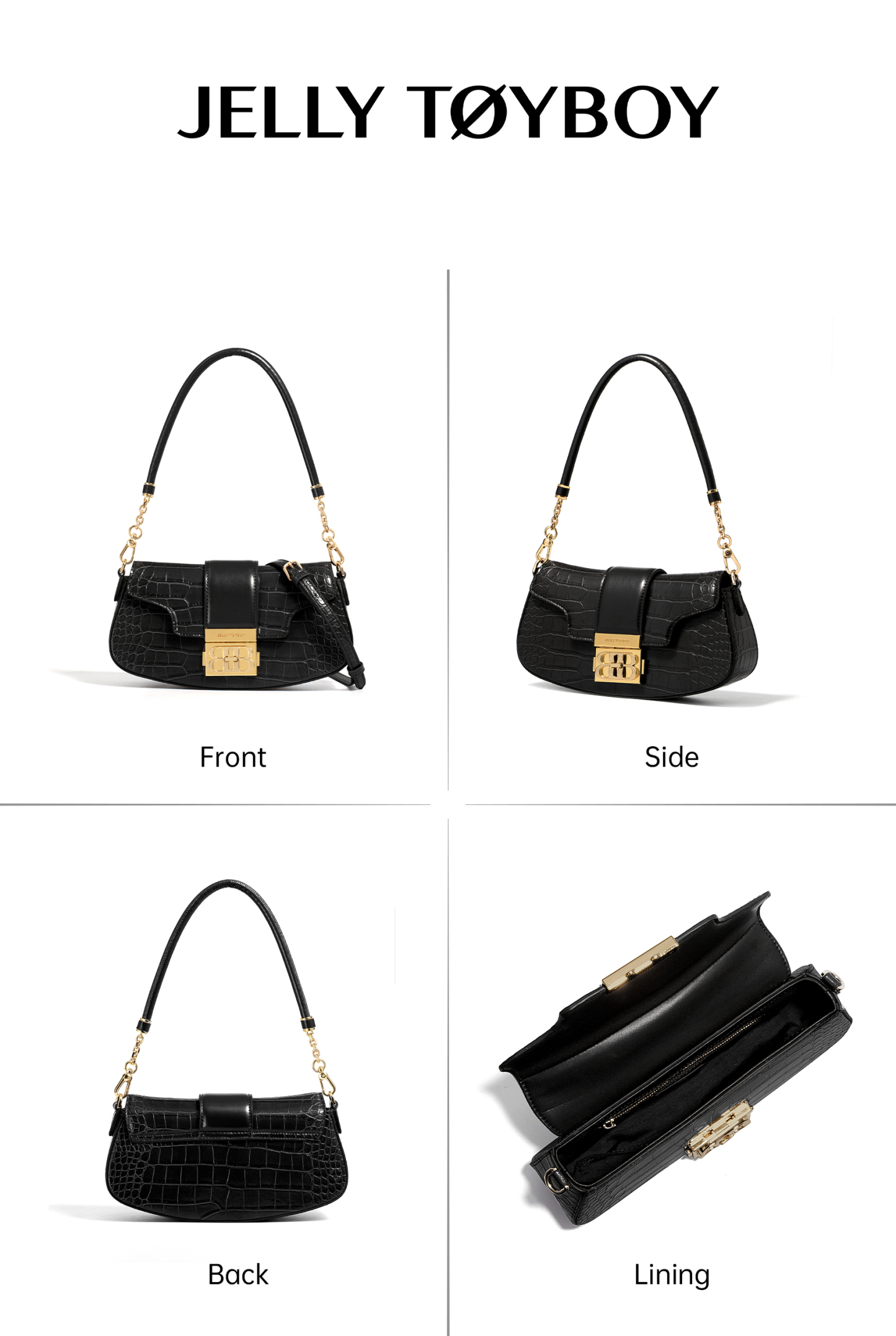 Jellytoyboy Women Casual Crossbody Purse, Sculptural Handle Premium Leather Handbag | JTB Shake Bag