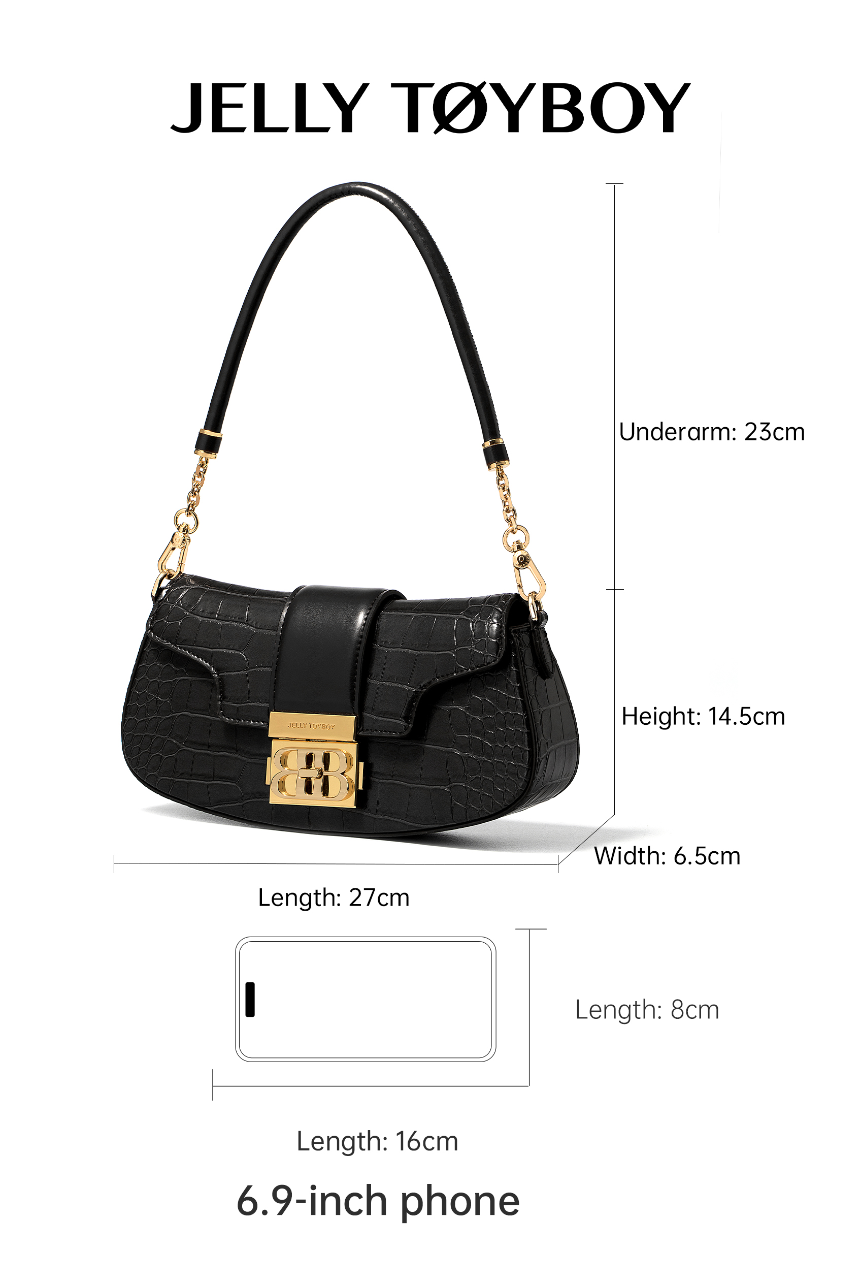 Jellytoyboy Women Casual Crossbody Purse, Sculptural Handle Premium Leather Handbag | JTB Shake Bag