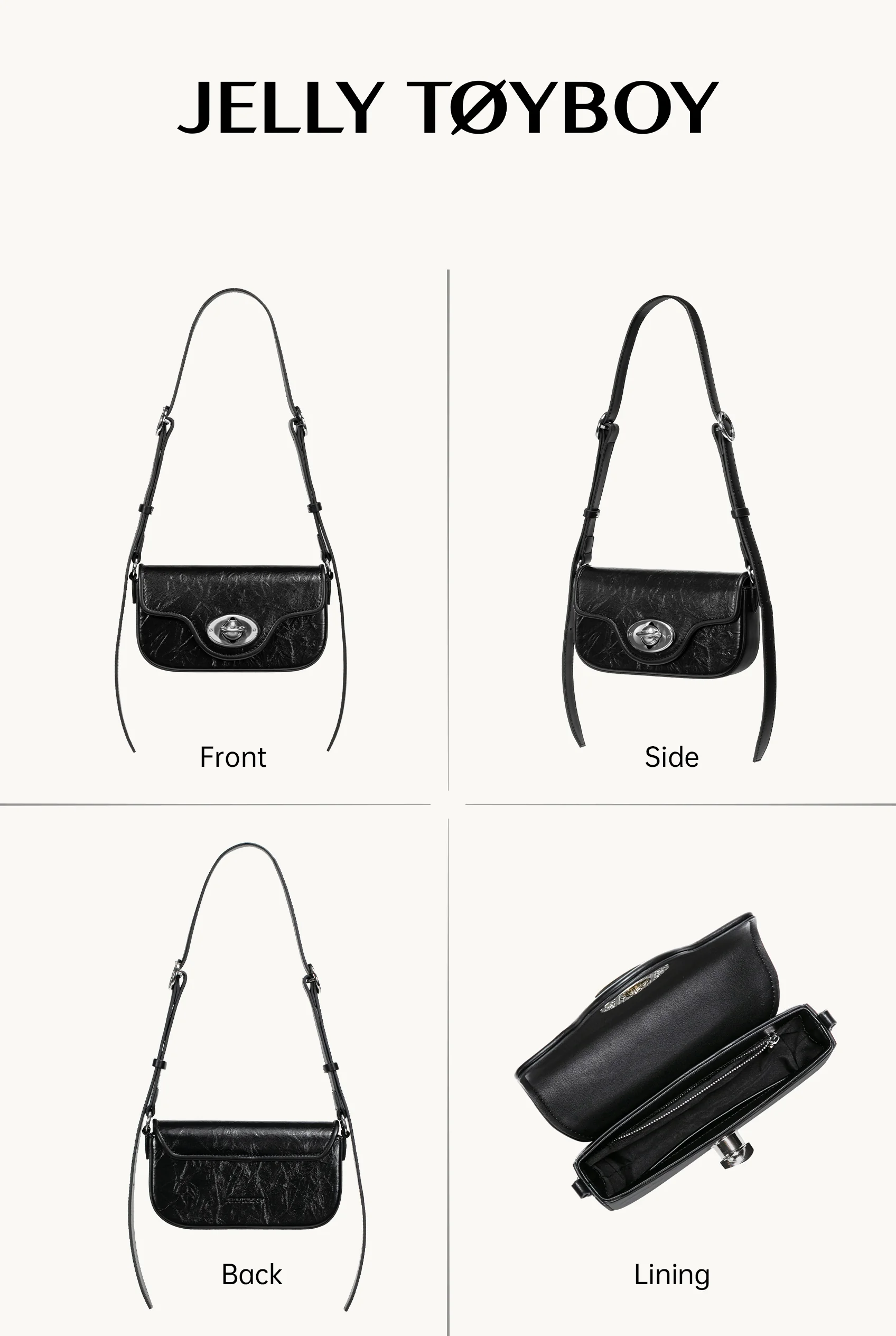 JellytoyboyUnbound | Soft Leather Shoulder Bag – Pillow Silhouette in Cream White | JELLYTOYBOY