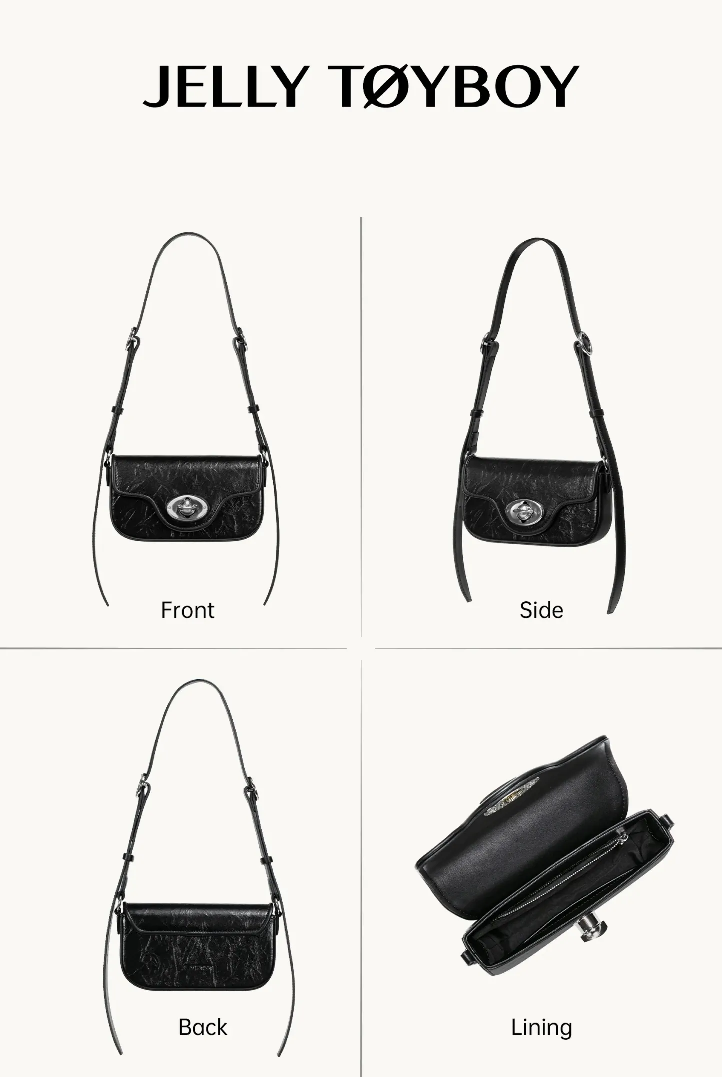 JellytoyboyUnbound | Soft Leather Shoulder Bag – Pillow Silhouette in Cream White | JELLYTOYBOY