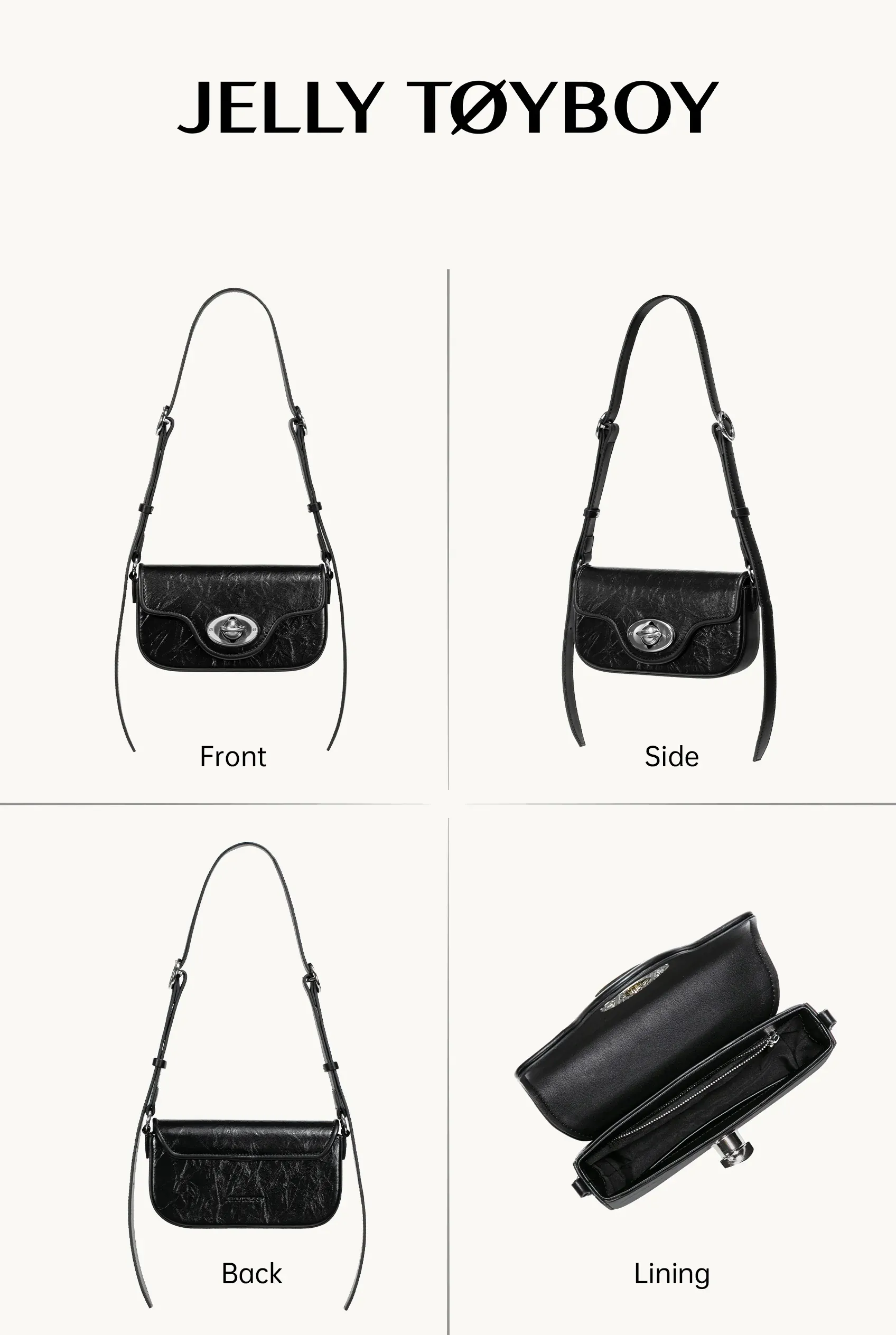 JellytoyboyUnbound | Soft Leather Shoulder Bag – Pillow Silhouette in Cream White | JELLYTOYBOY