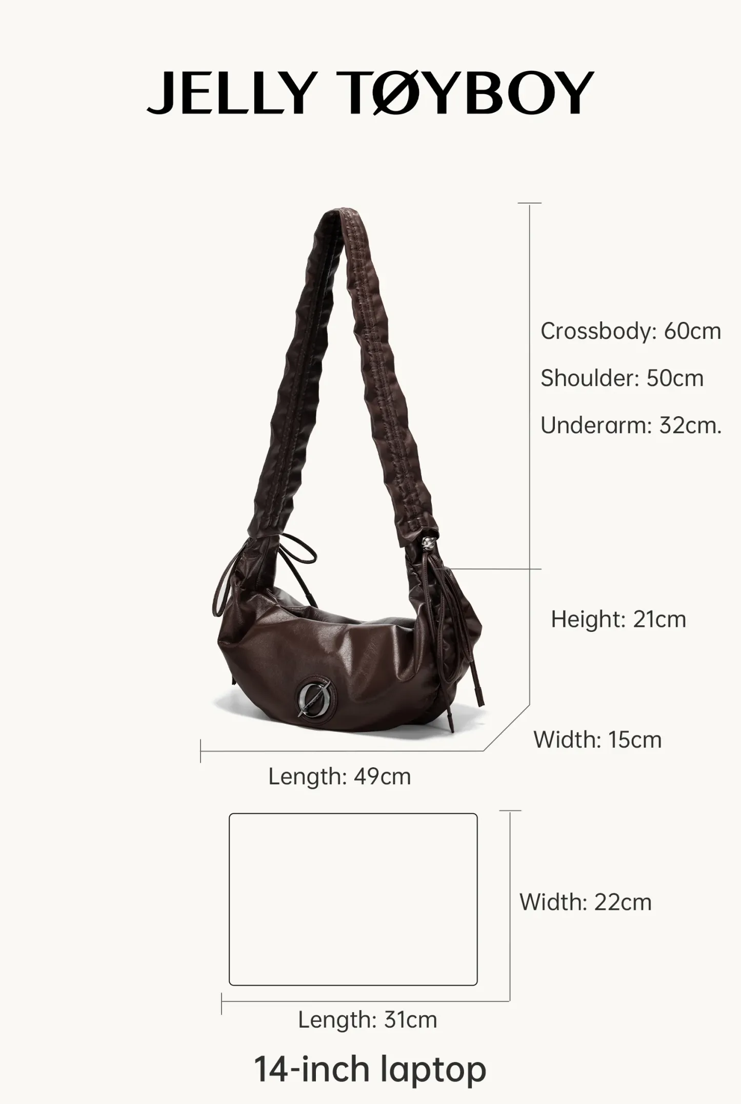 Jellytoyboy Women Spring Summer Genuine Cowhide Large Capacity Dumpling Bag Commute Shoulder Crossbody Bag | JTB Cloud Croissant Bag