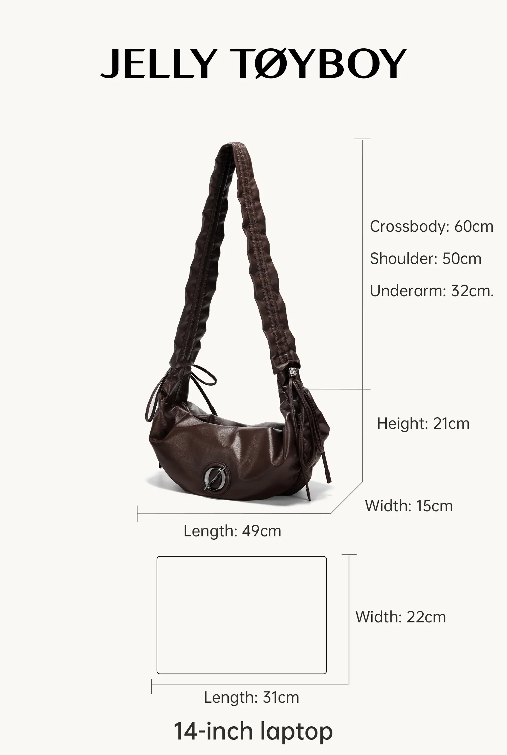 Jellytoyboy Women Spring Summer Genuine Cowhide Large Capacity Dumpling Bag Commute Shoulder Crossbody Bag | JTB Cloud Croissant Bag