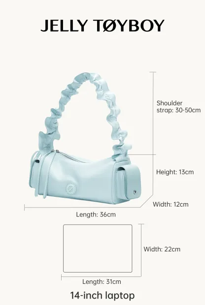 Jellytoyboy Women New Luxury Cylinder Bag Niche Commute Shoulder Crossbody Bag | JTB Cloud Cylinder Bag