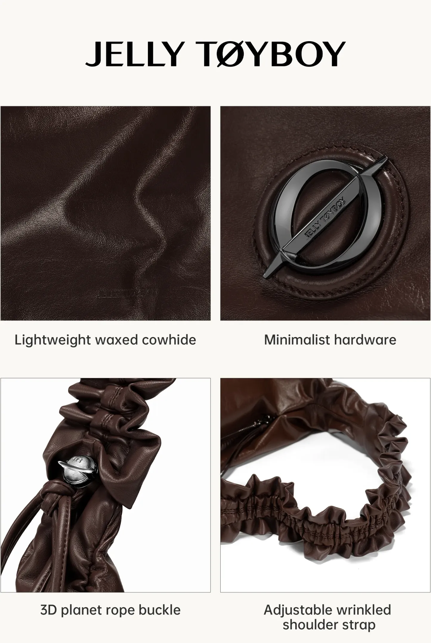 Jellytoyboy Women Spring Summer Genuine Cowhide Large Capacity Dumpling Bag Commute Shoulder Crossbody Bag | JTB Cloud Croissant Bag