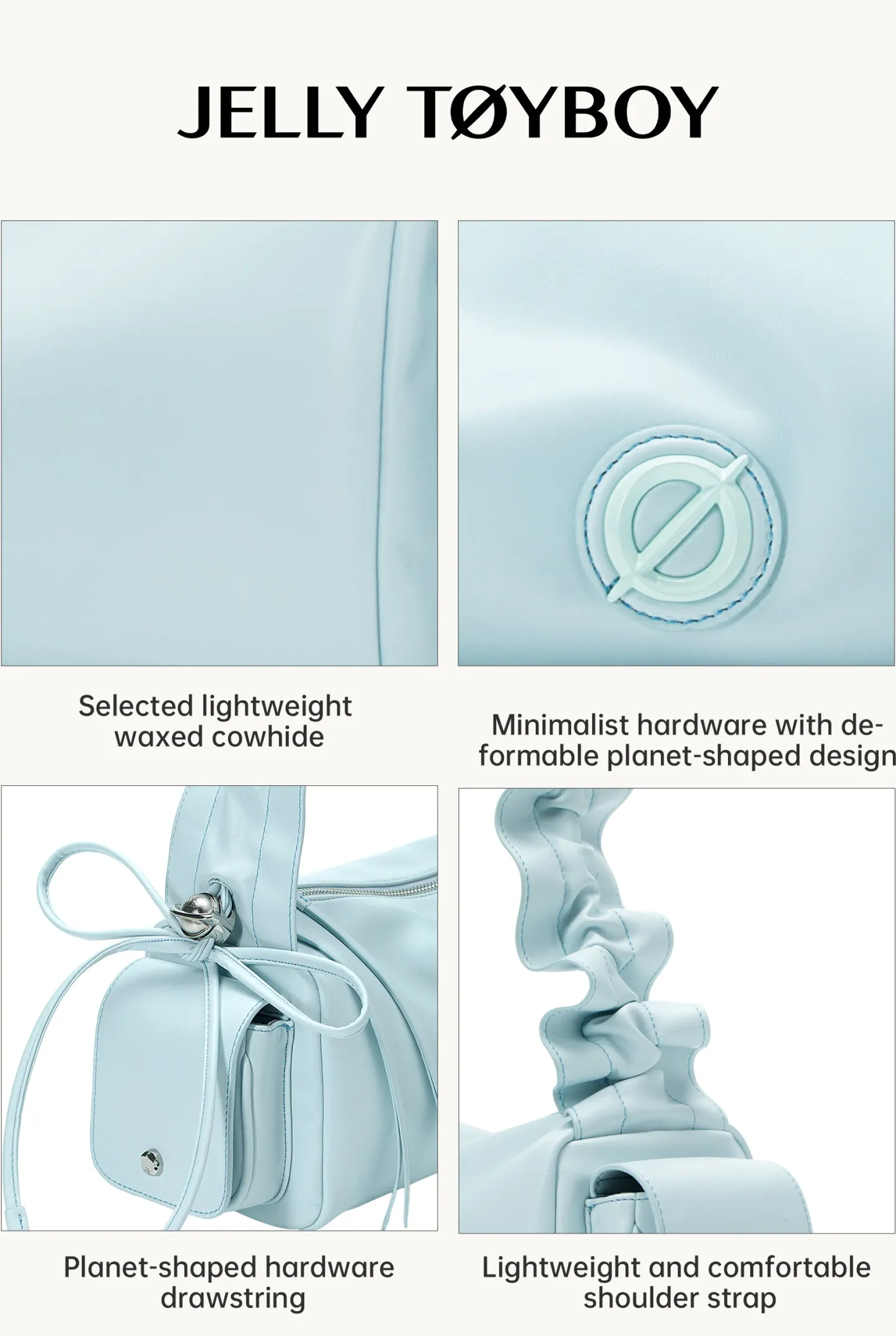 Jellytoyboy Women New Luxury Cylinder Bag Niche Commute Shoulder Crossbody Bag | JTB Cloud Cylinder Bag