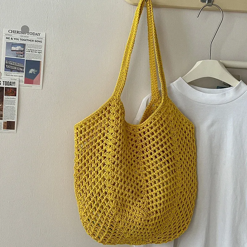Women Large Capacity Shoulder Bag New Style Tote Bag High-End Woven Straw Bag for Ladies