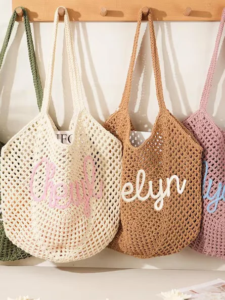 Handmade Embroidered Hollow Woven Bag | Large Capacity Underarm Bag