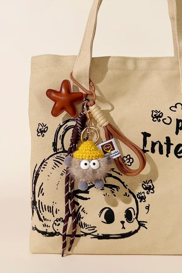 Women Maillard Style Star Miu Series Bag Charm Ins Cute Accessories Keychain Lanyard Ornament Gift