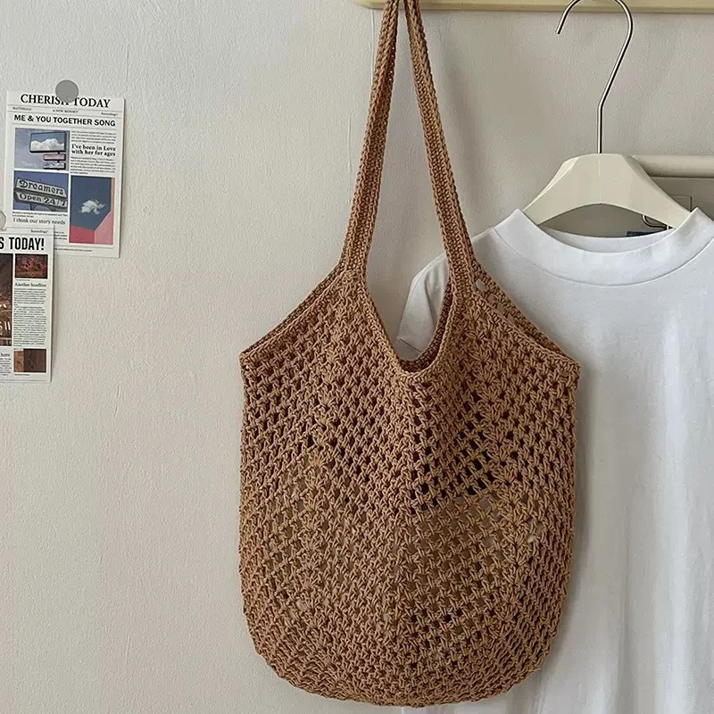 Handmade Embroidered Hollow Woven Bag | Large Capacity Underarm Bag