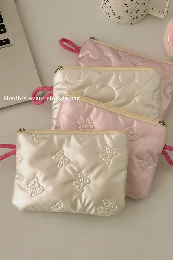 Ins Style Niche Cosmetic Bag Mini Portable Storage Pouch Cute Handheld Coin & Sanitary Napkin Bag for Women