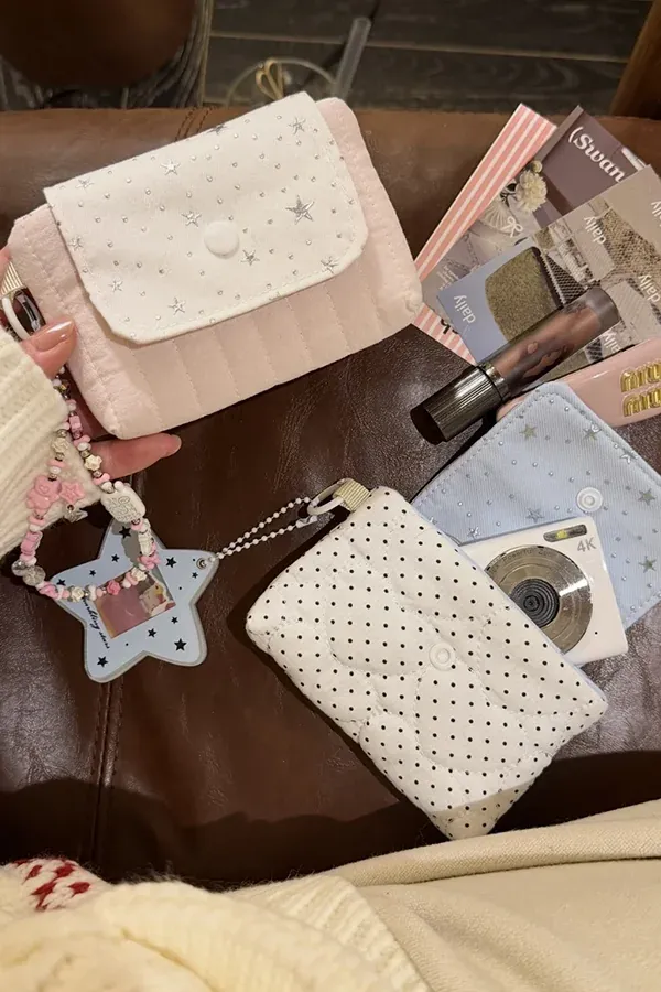 Original Star Ins Style CCD Storage Bag Cosmetic Bag Cute Sanitary Napkin Bag Coin Purse Card Bag Lipstick Pouch