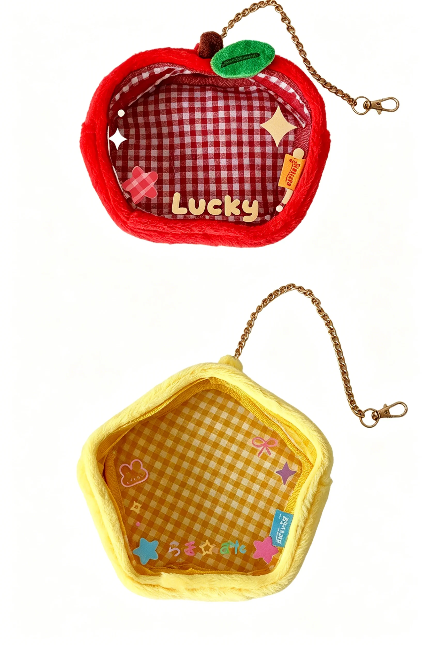 Korean Ins Style Plush Ita Bag Mini Doll Bag Cute Small Pouch for Doll Storage & Hanging Apple Shaped Bag for Students