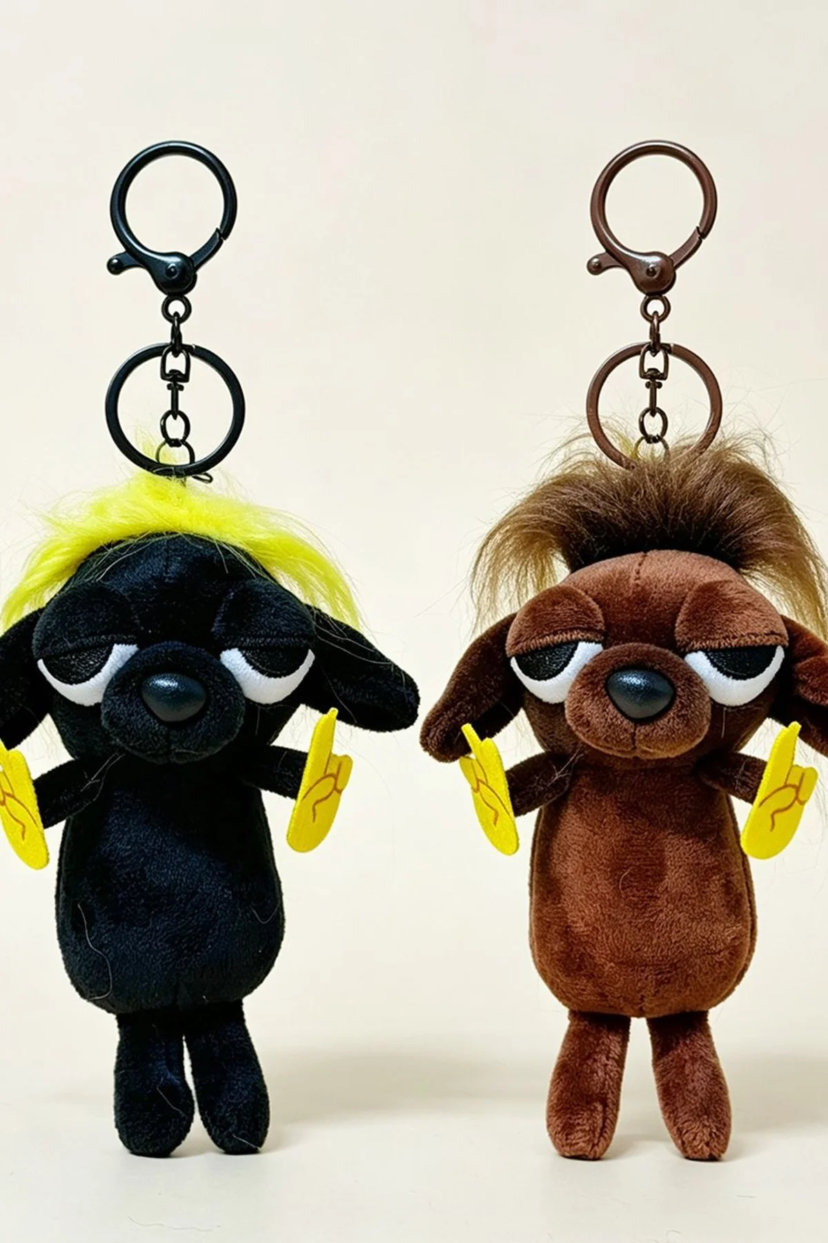 Rock Style Chihuahua Plush Keychain Rough Look Puppy Bag Charm