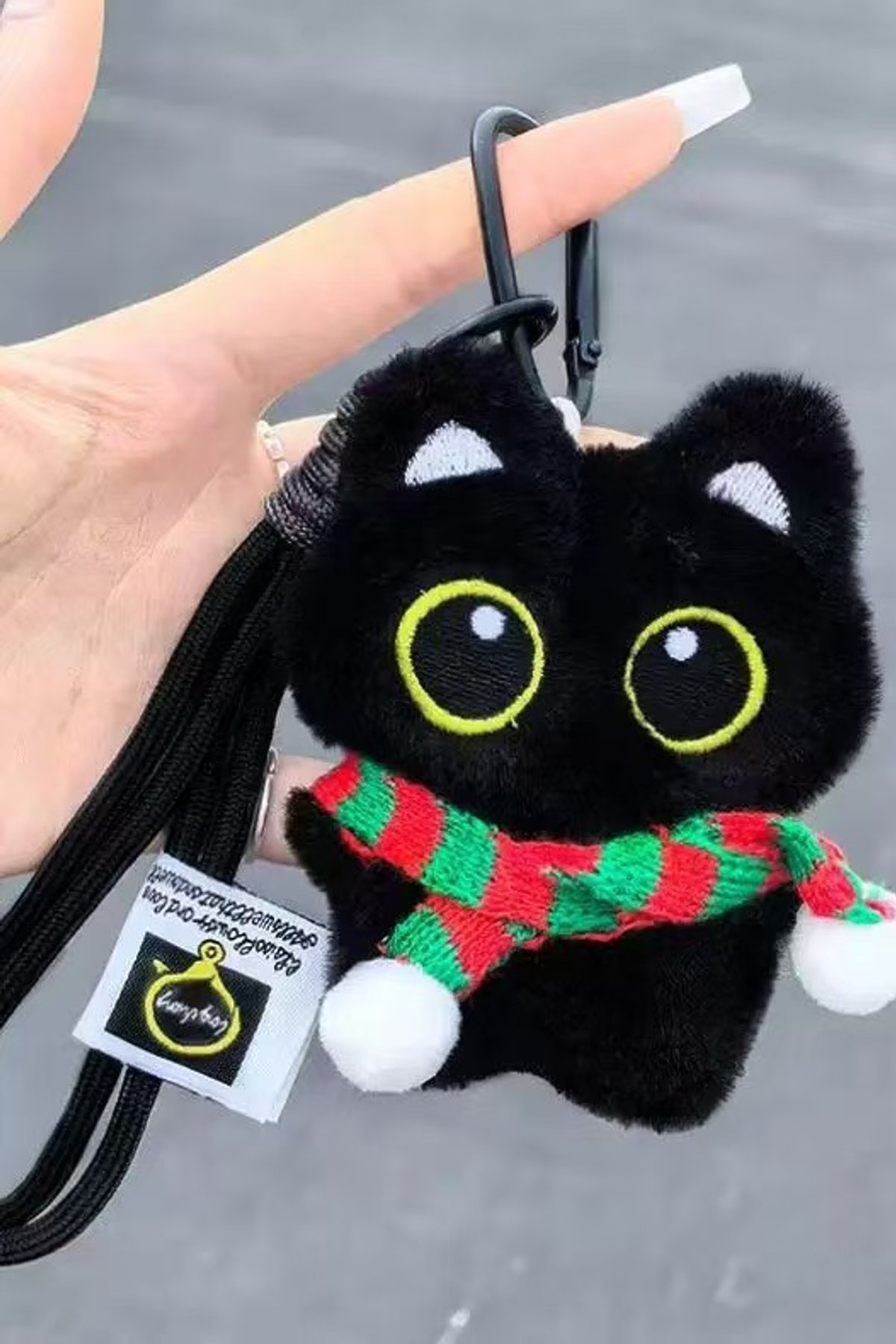Black Cat Holding Fish Couple Pendant Fashion Accessory Charms