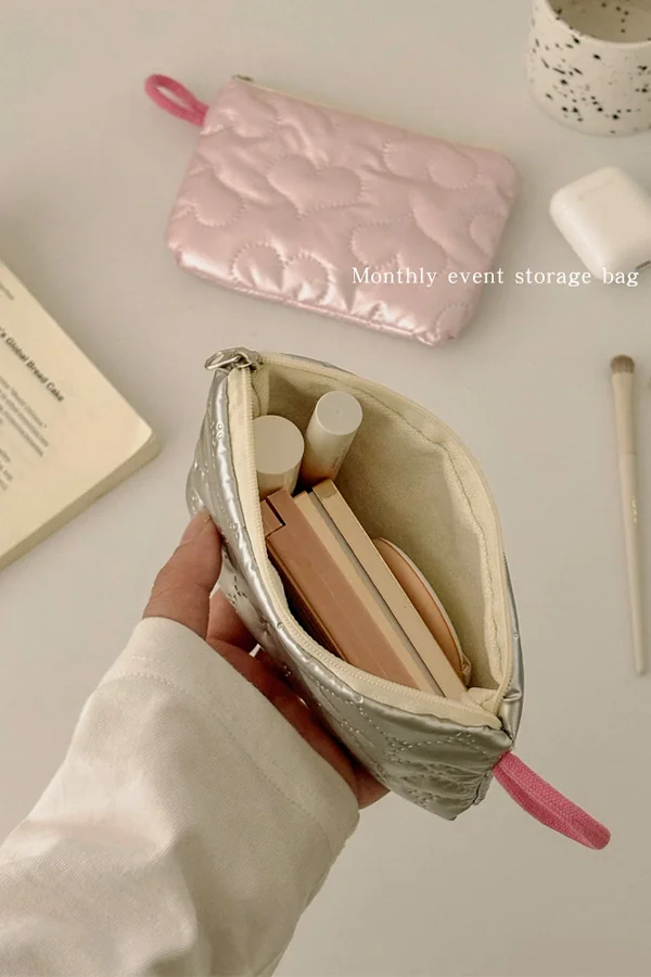 Ins Style Niche Cosmetic Bag Mini Portable Storage Pouch Cute Handheld Coin & Sanitary Napkin Bag for Women