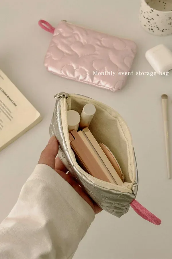 Ins Style Niche Cosmetic Bag Mini Portable Storage Pouch Cute Handheld Coin & Sanitary Napkin Bag for Women