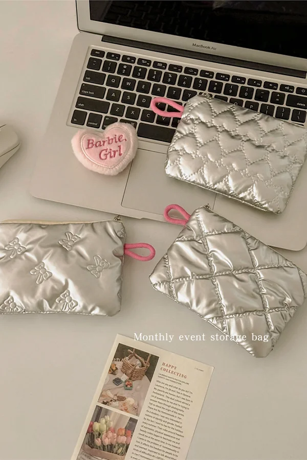 Ins Style Niche Cosmetic Bag Mini Portable Storage Pouch Cute Handheld Coin & Sanitary Napkin Bag for Women