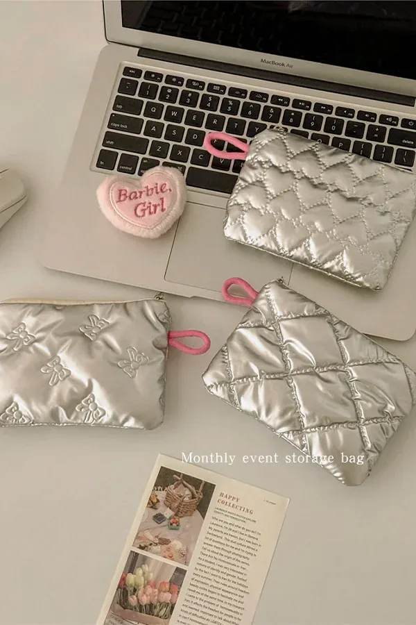 Ins Style Niche Cosmetic Bag Mini Portable Storage Pouch Cute Handheld Coin & Sanitary Napkin Bag for Women