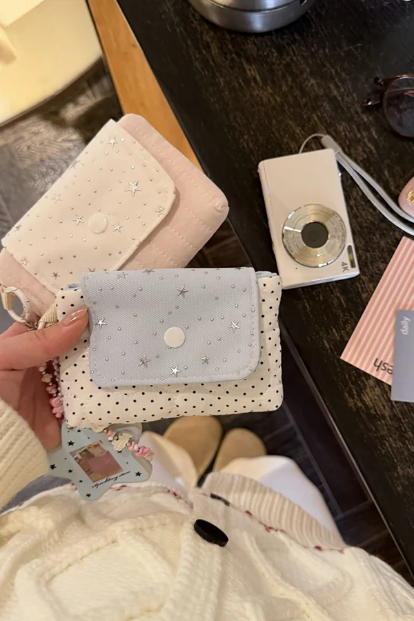 Original Star Ins Style CCD Storage Bag Cosmetic Bag Cute Sanitary Napkin Bag Coin Purse Card Bag Lipstick Pouch
