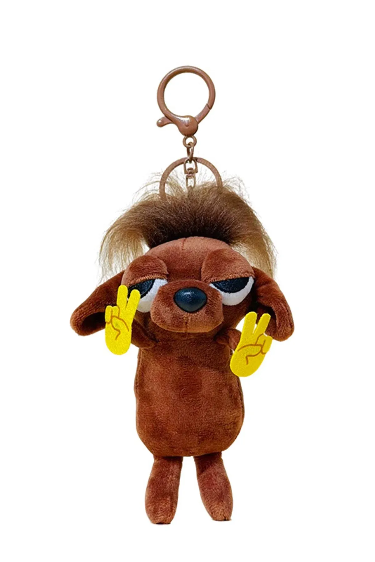 Rock Style Chihuahua Plush Keychain Rough Look Puppy Bag Charm