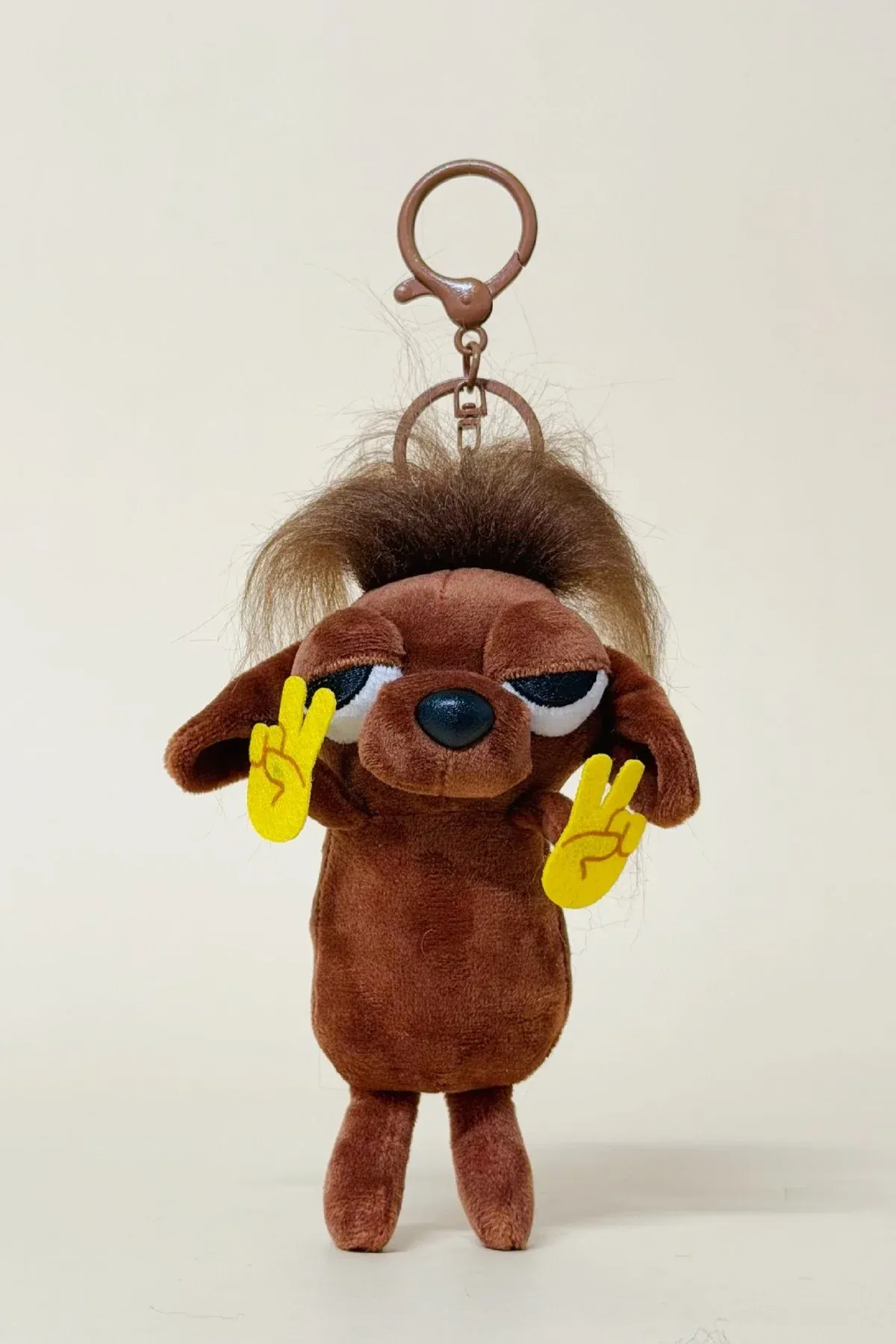 Rock Style Chihuahua Plush Keychain Rough Look Puppy Bag Charm