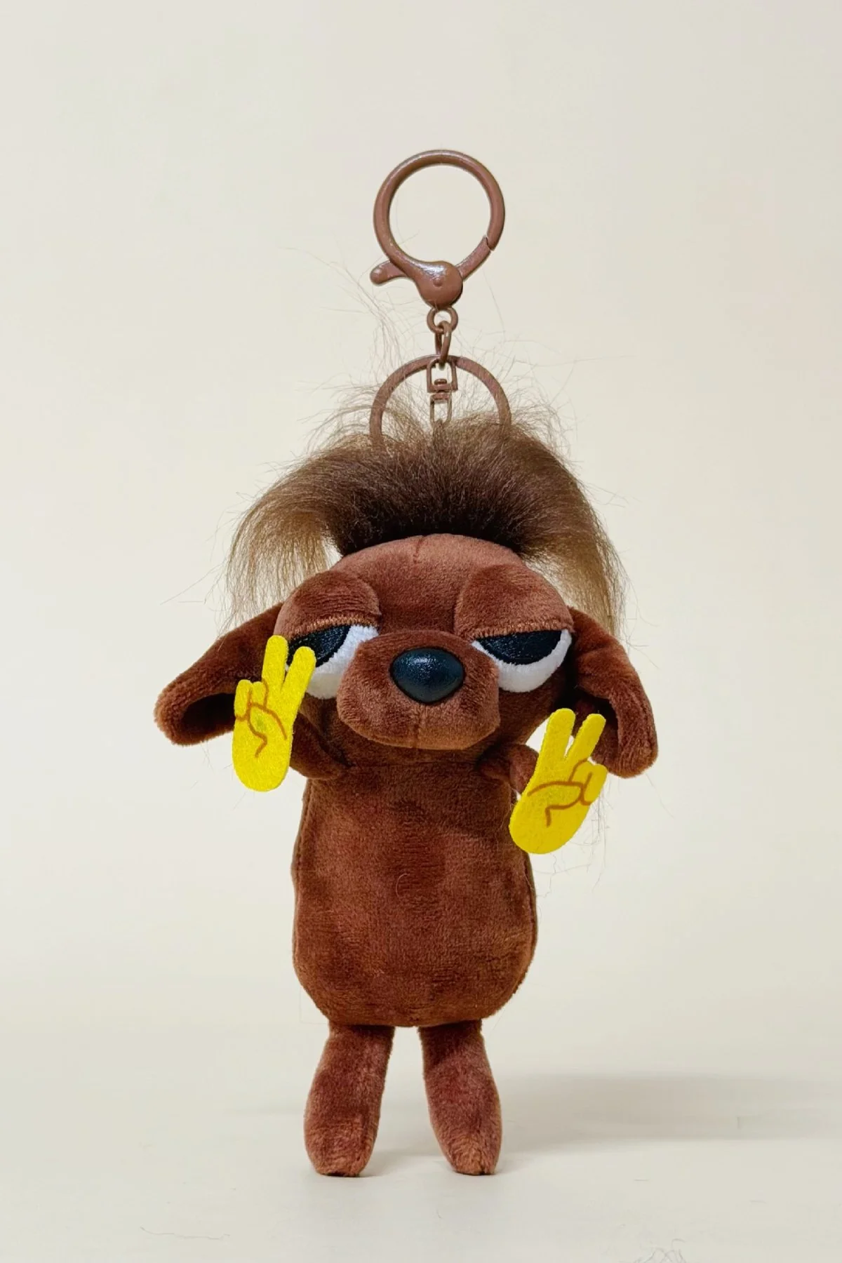 Rock Style Chihuahua Plush Keychain Rough Look Puppy Bag Charm