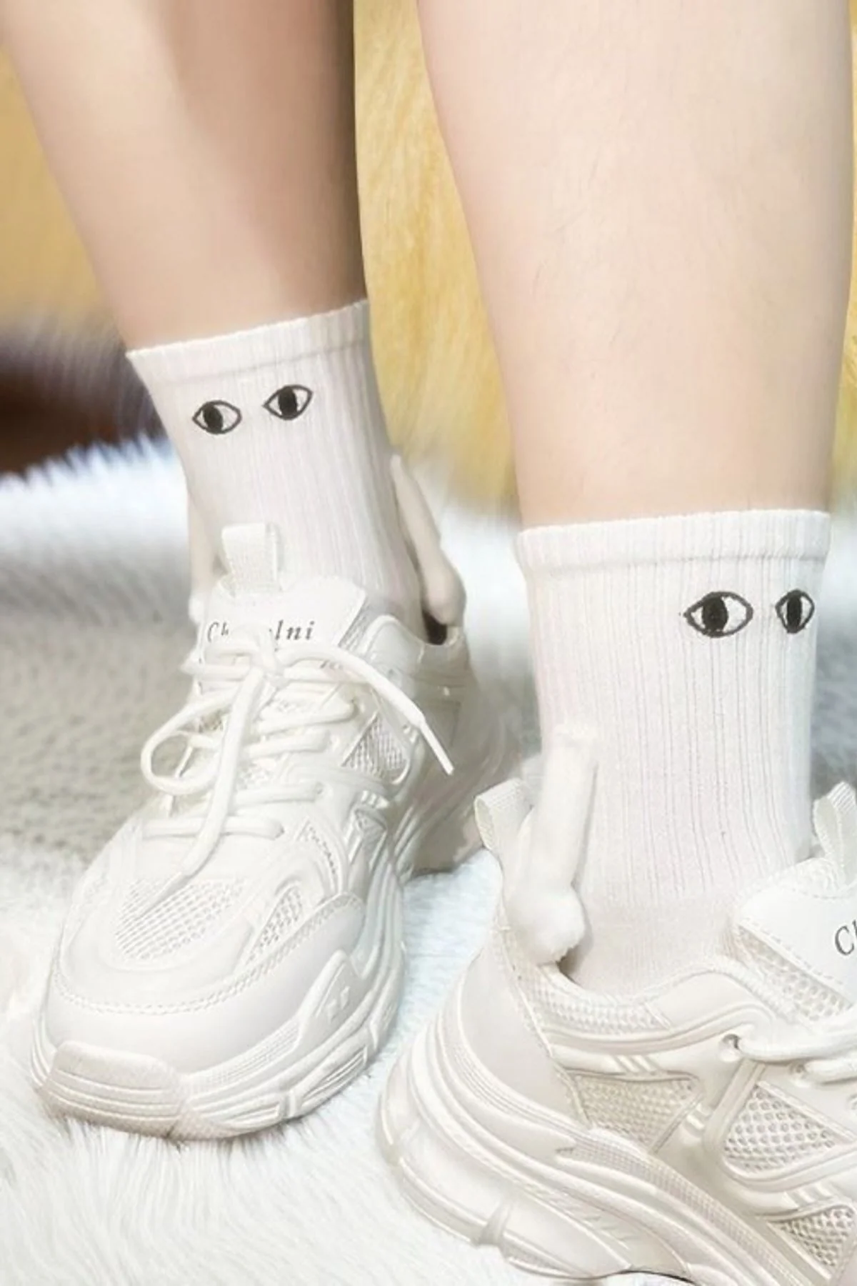 Cute Couple Holding Hands Magnetic Socks Matching Pair Gift Socks