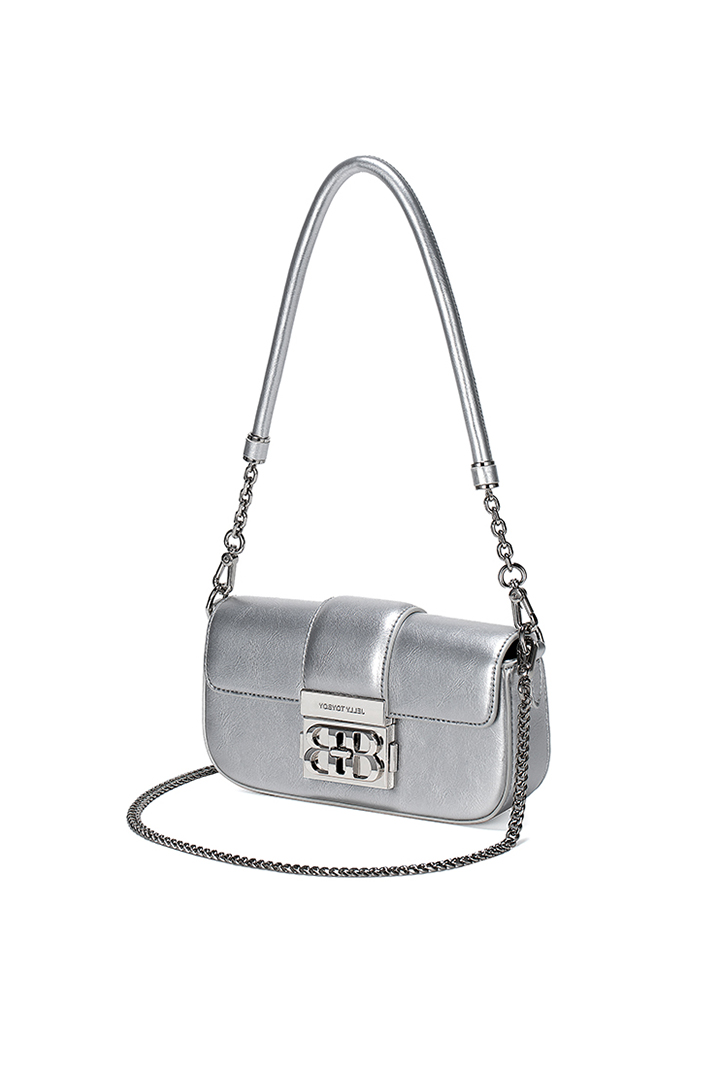 MODLOCK | Harmonica Bag – Croc-Embossed Mini Flap Bag with Bold Chain Lock