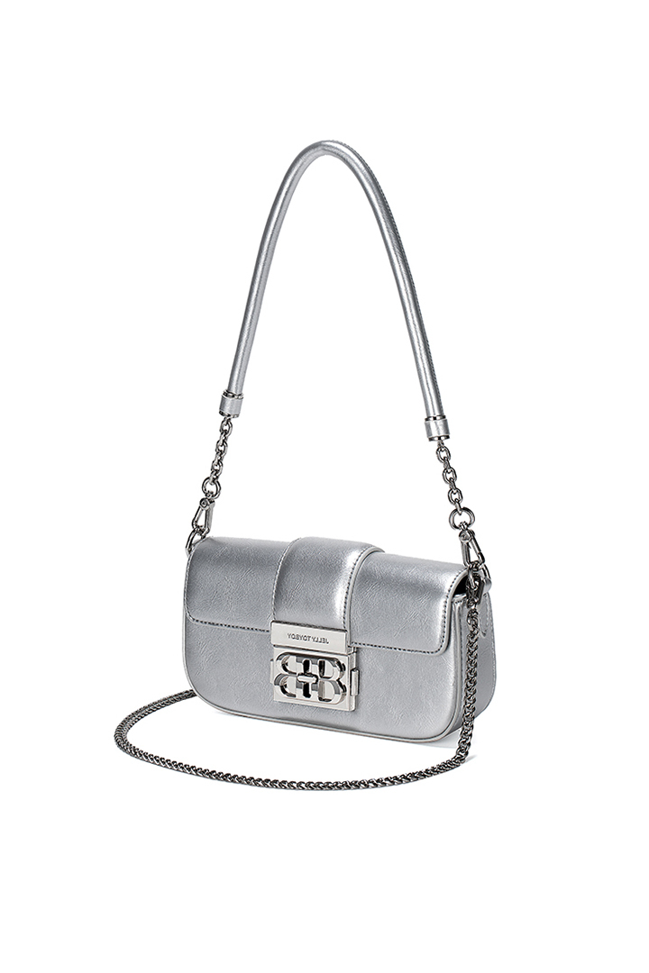 MODLOCK | Harmonica Bag – Croc-Embossed Mini Flap Bag with Bold Chain Lock