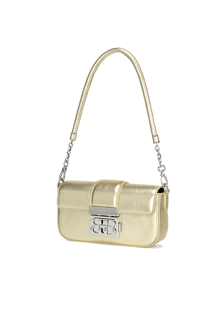 MODLOCK | Harmonica Bag – Croc-Embossed Mini Flap Bag with Bold Chain Lock