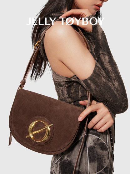 Jellytoyboy women nomadic retro saddle bag high-end texture shoulder crossbody bag | JTB equestrian bag